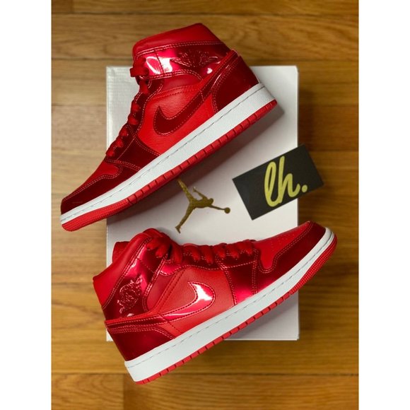 Size 6 w Air Jordan 1 Mid SE “Pomegranate” - Picture 5 of 5
